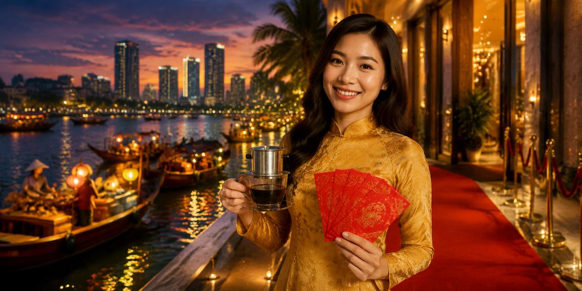 Người dùng Đà Nẵng kiểm tra ưu đãi trong lúc uống cà phê sáng