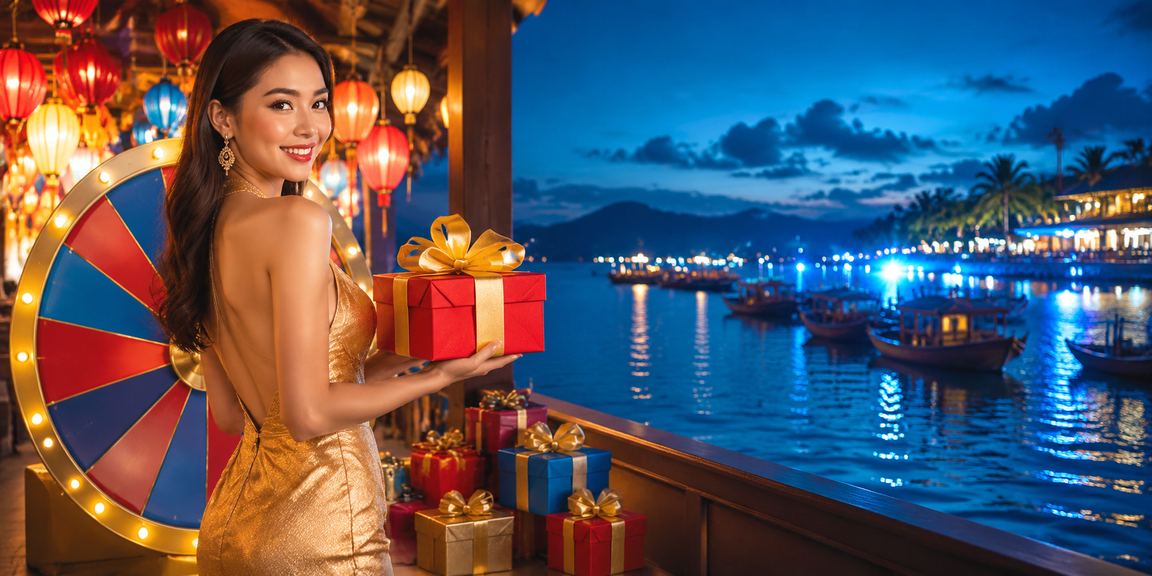 Bàn roulette tại không khí chợ đêm Huế – minh họa trò chơi casino